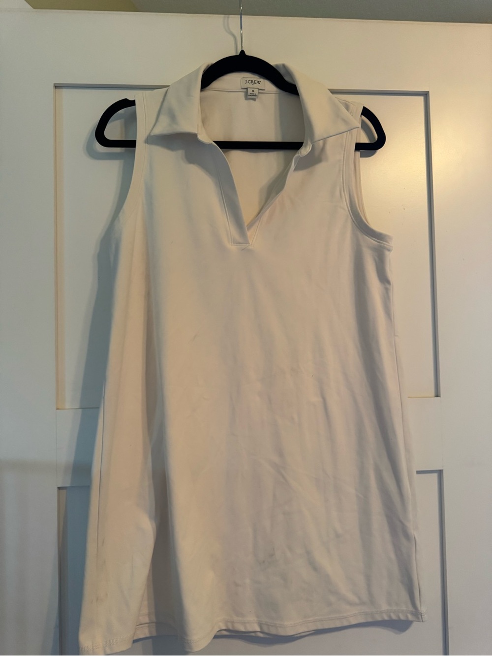 J. Crew White Sleeveless Collared Tank Top